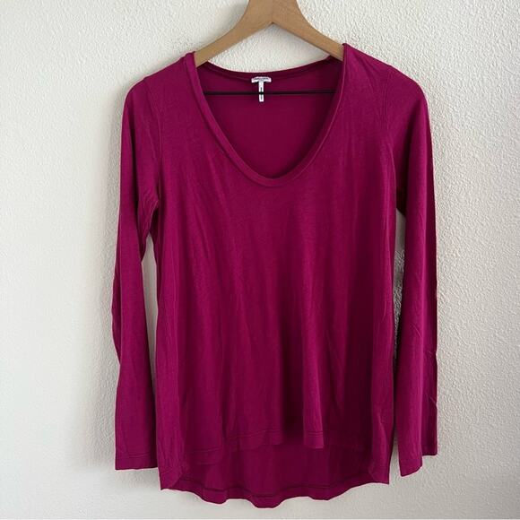 Splendid Pink Maroon Long Sleeve Lightweight Top Small - Picture 1 of 5